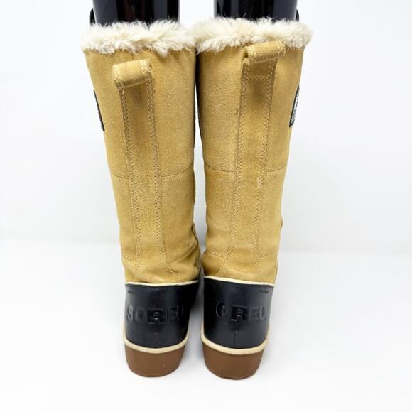 Sorel Tan Suede Tivoli High II Lace Up Boots Sz 6 Microfleece Lining Waterproof - Picture 4 of 10